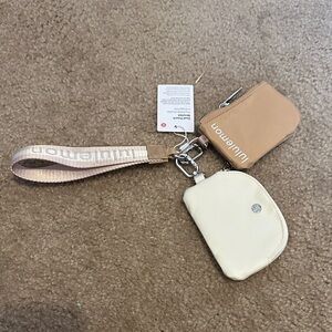 Lululemon Athletica Beige and White Accessory Bags / KeyChain